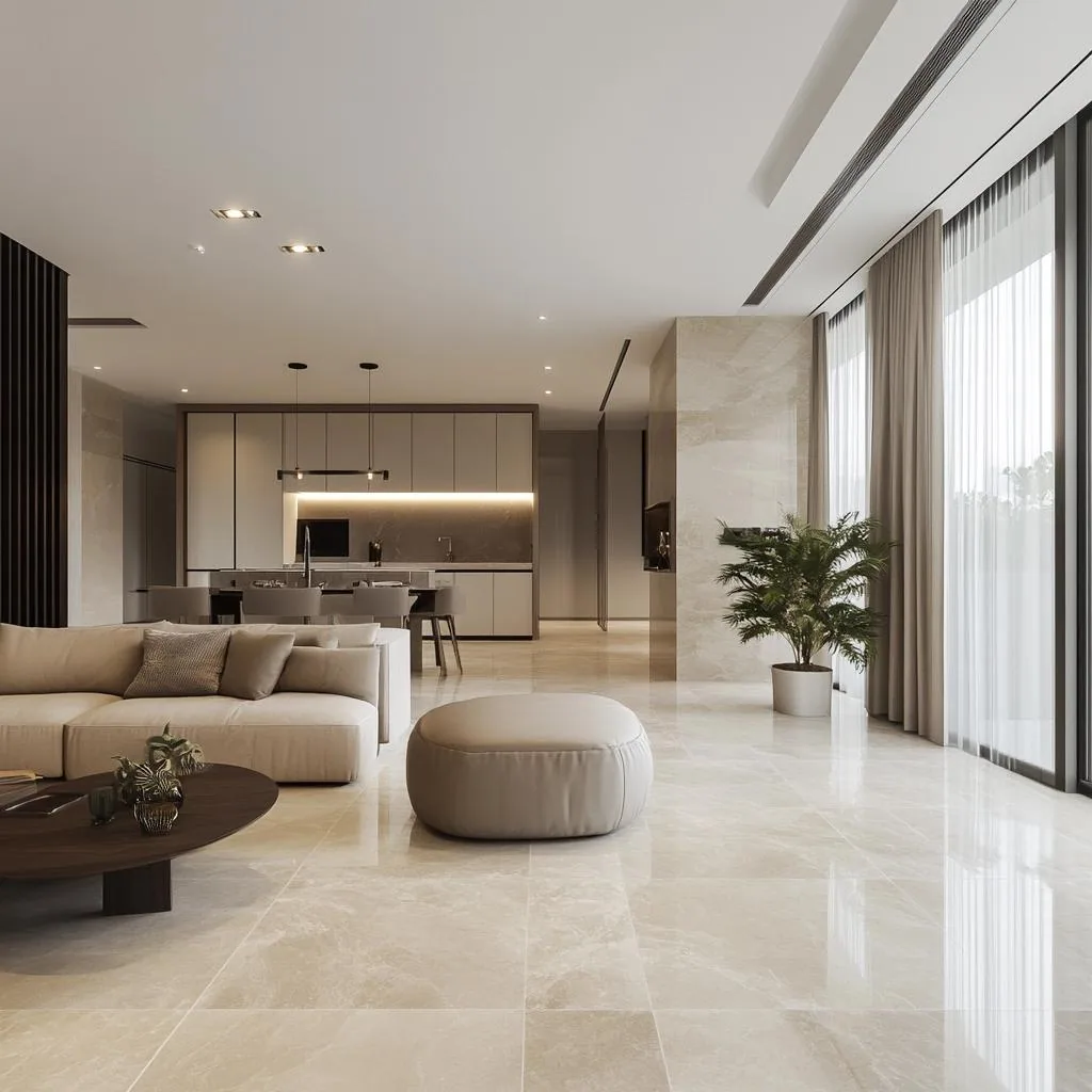 Porcelanato Travertino Ivory I 60×60 instalado