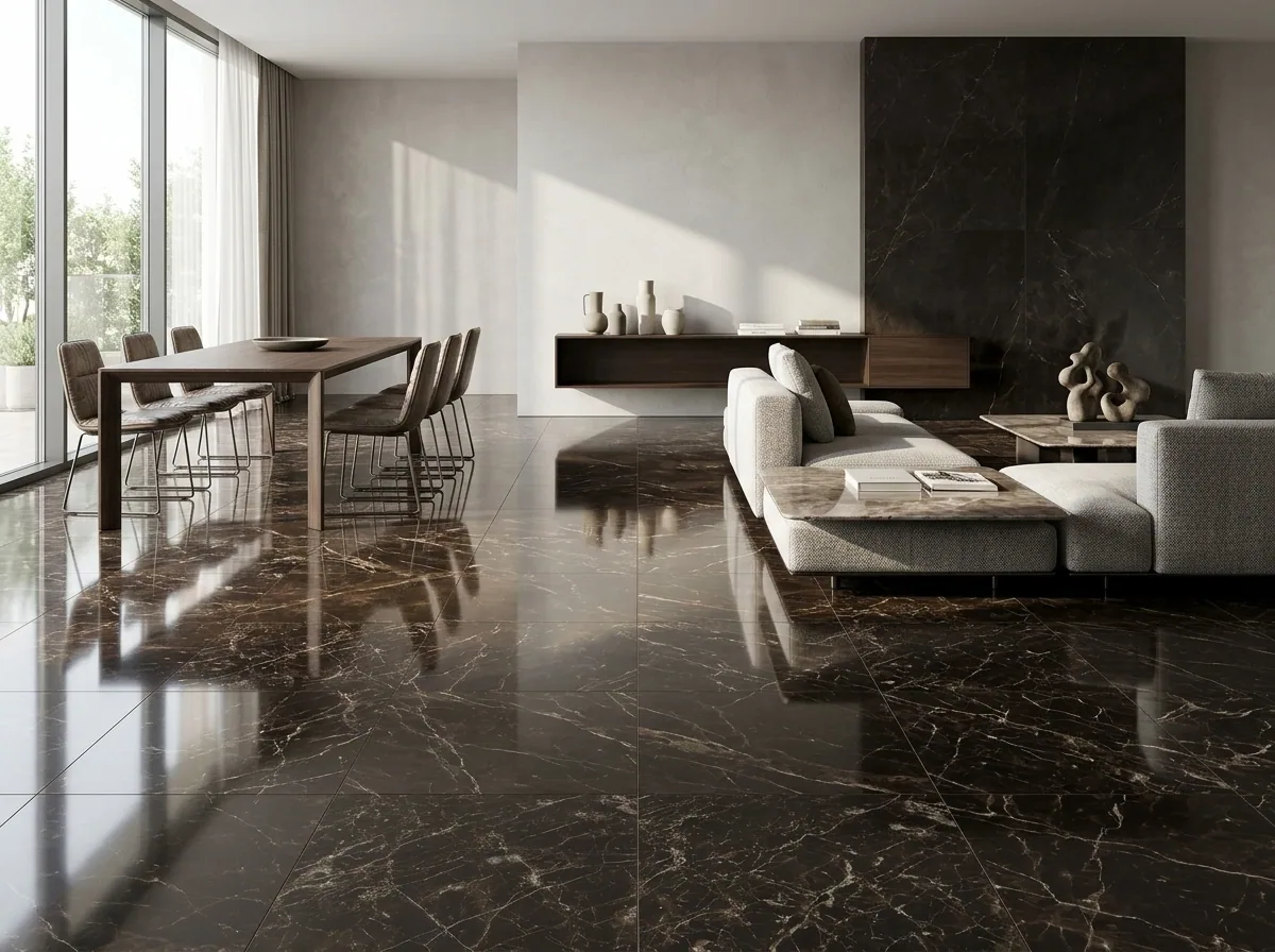 Porcelanato Marron Emperador 60×60 instalado
