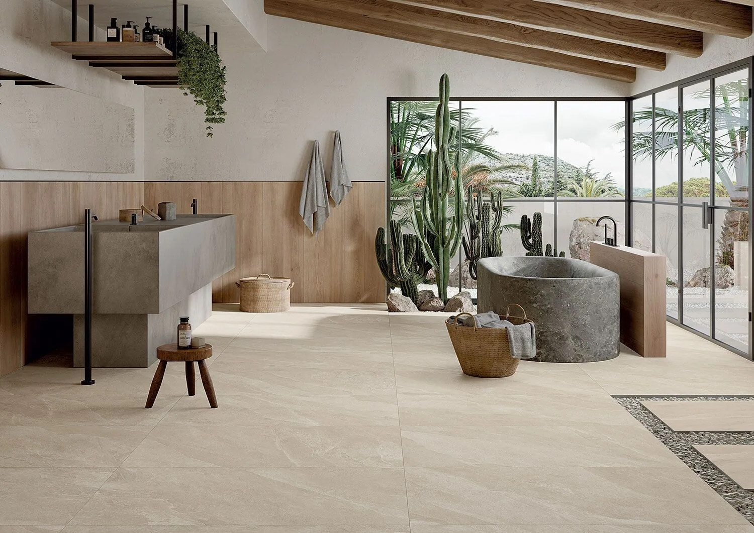 Porcelanato Ardesia Beige 60×120 instalado