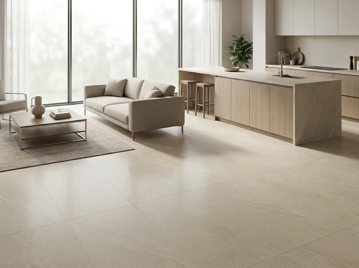 Porcelanato Liscio Crema 60×120 instalado