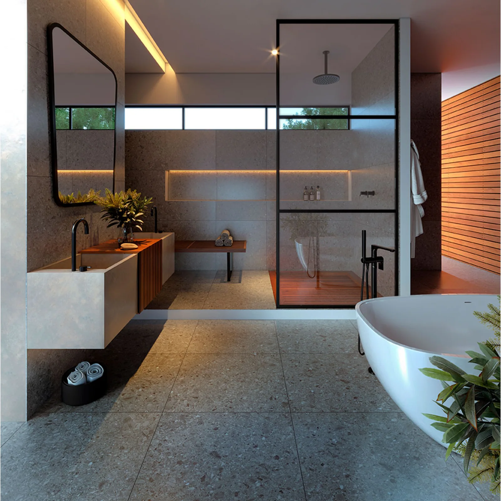 Porcelanato Grezzo Grigio 60×120 instalado