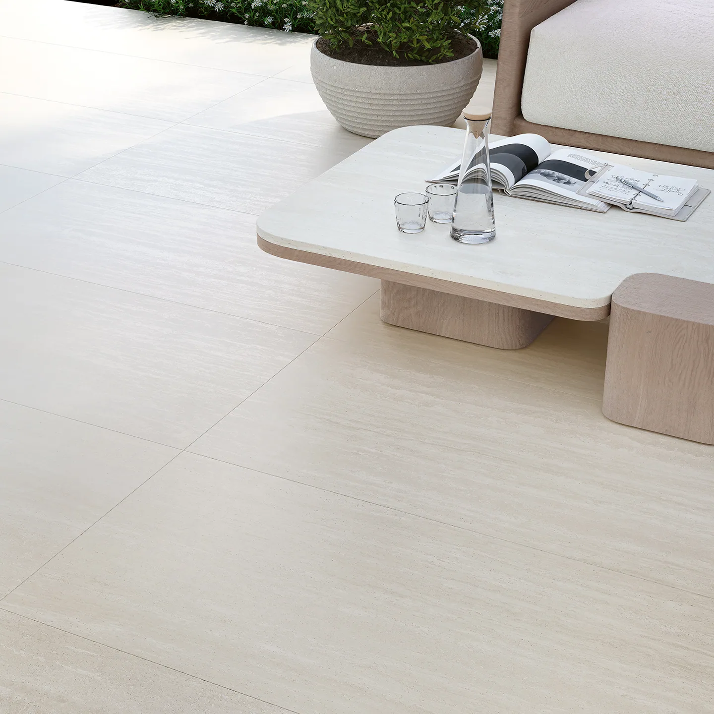 Porcelanato Travertino Luce 60×120 instalado