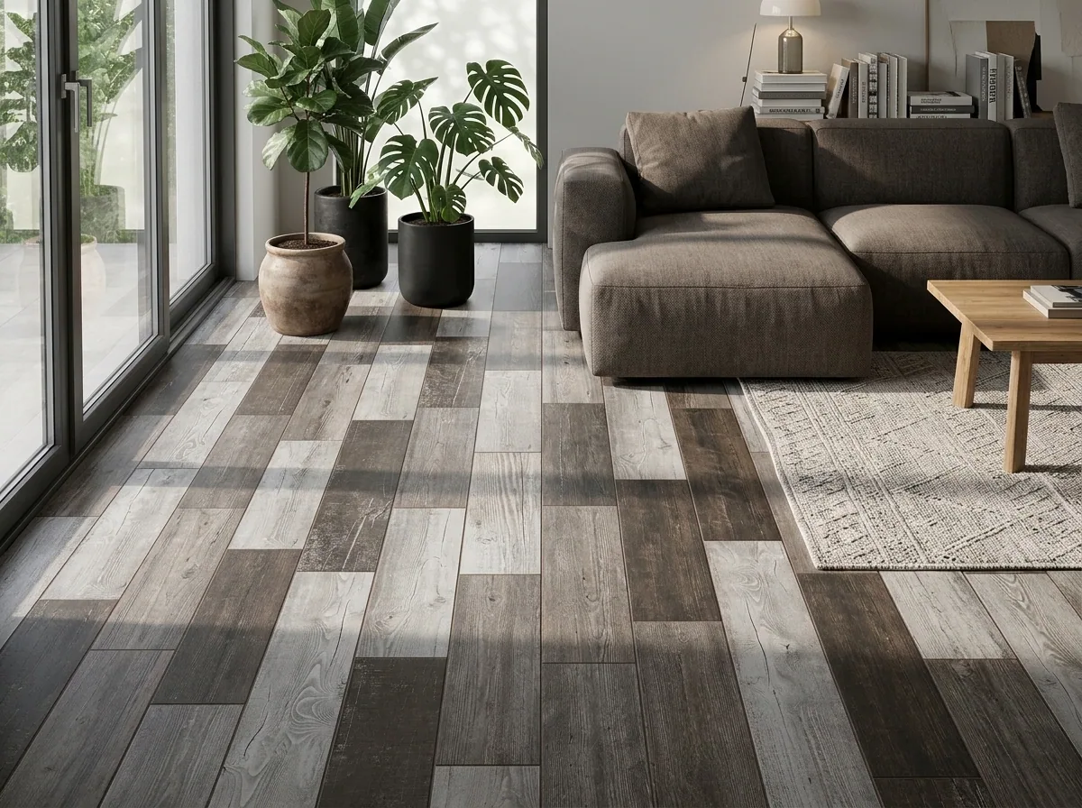 Porcelanato American Wood Grey 60×120 instalado
