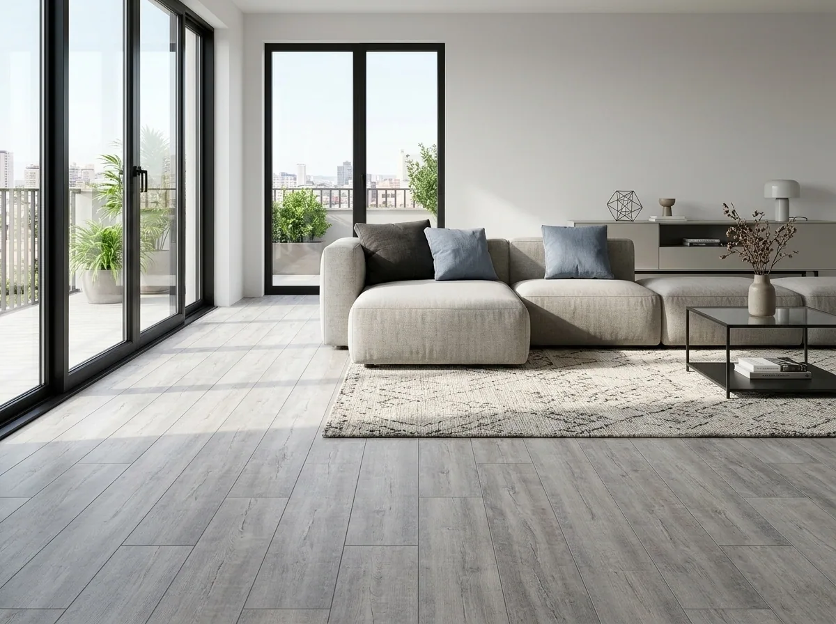 Piso de vinil Aspen Grey instalado