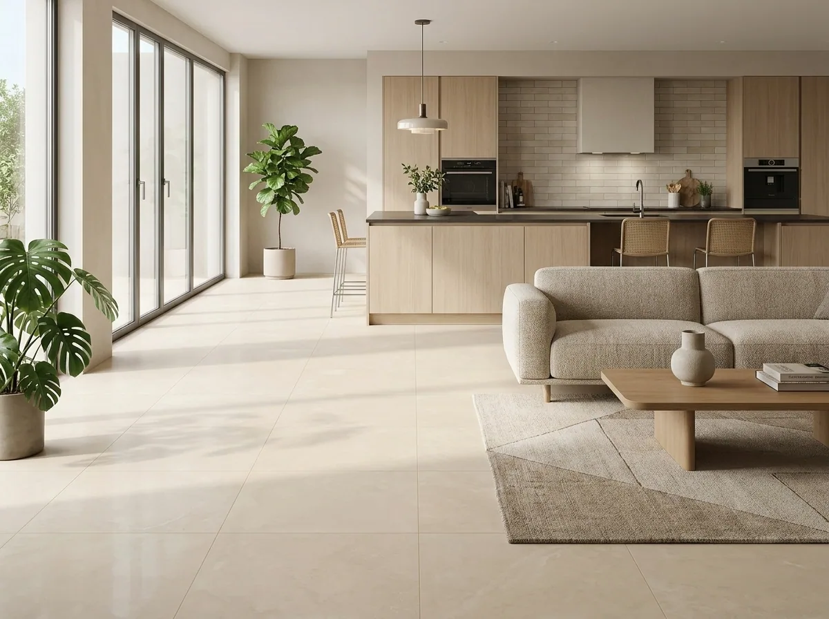 Porcelanato Survey Cream 60×60 instalado