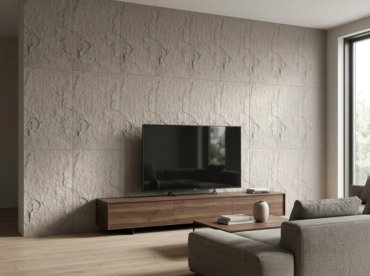 Lámina PU Stone 3D Vulcan Ash instalado