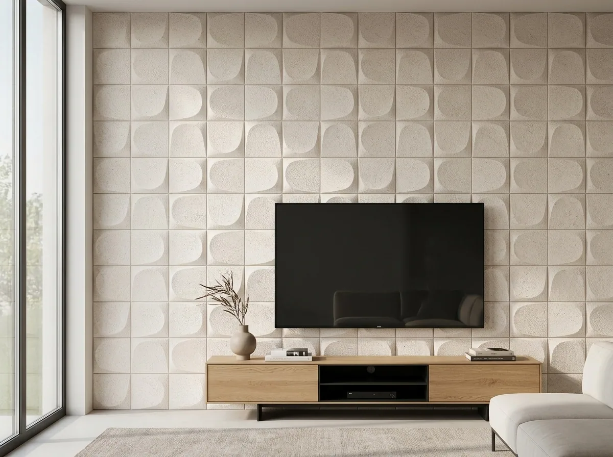 Lámina PU Stone 3D Cream Dune instalado