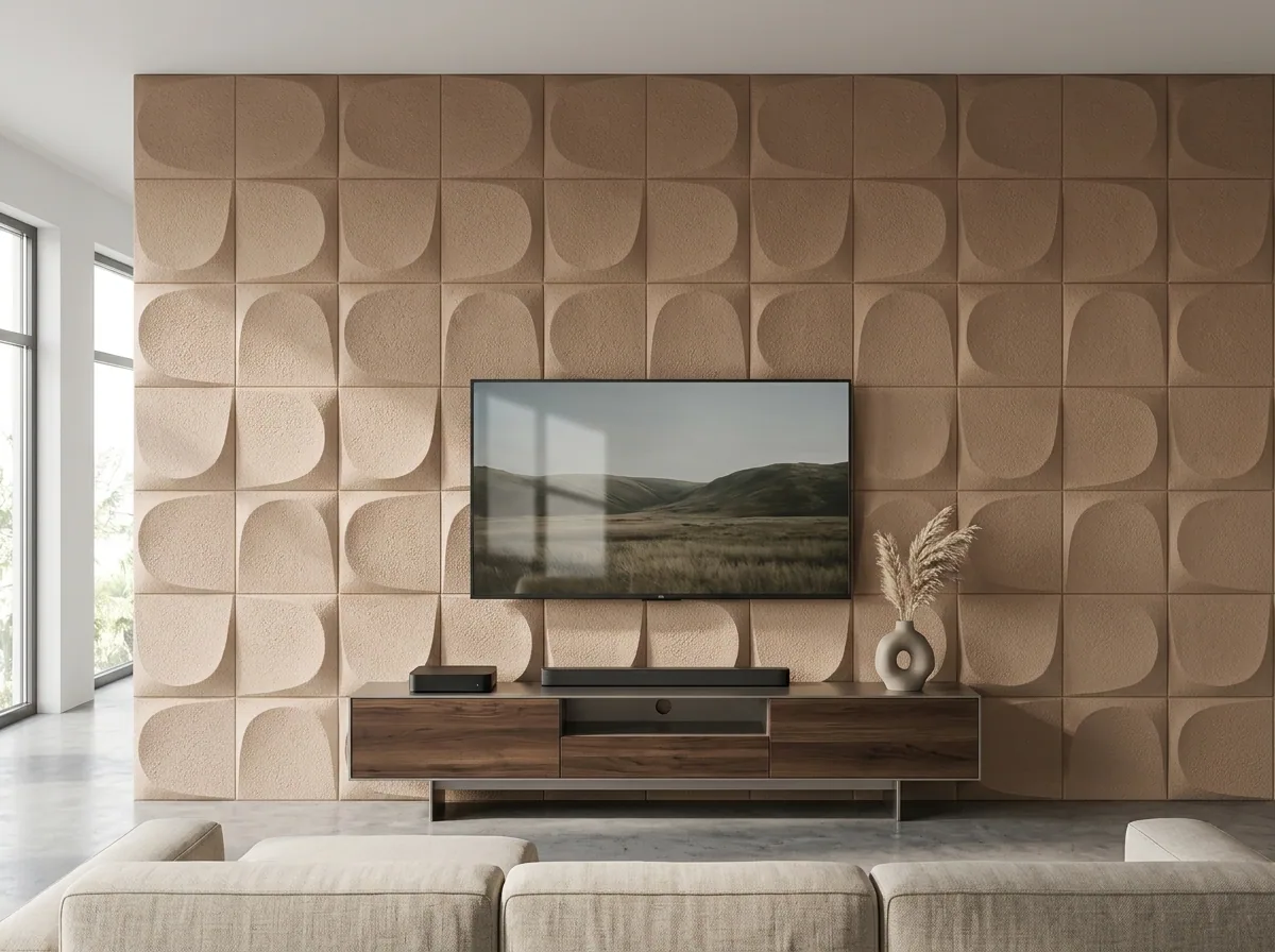 Lámina PU Stone 3D Beige Dune instalado