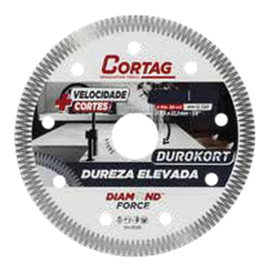 Disco de Corte Diamantado Turbo Durokort Alta Dureza 4.1/2" 115x22,2mm