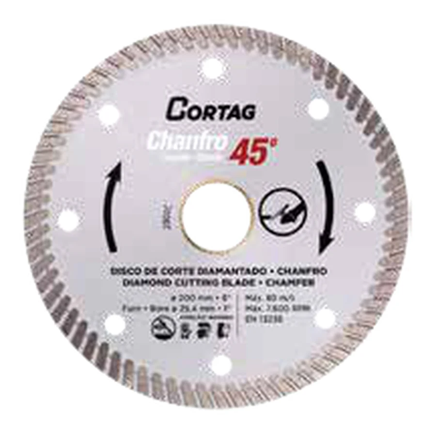 Disco de Corte Diamantado Turbo Chanfro 45° 4.1/2" 115x22,22mm