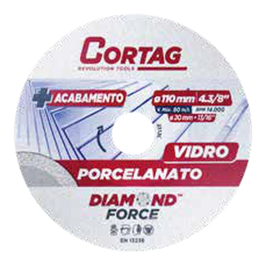 Disco de Corte Diamantado para Vidrio-Porcelanato-Cerámica 115x22,2mm