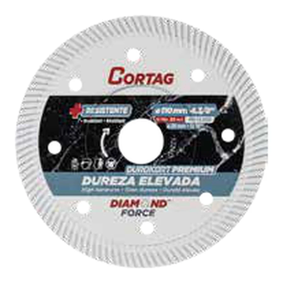 Disco de Corte Diamantado Turbo Durokort Premium 4.1/2" 115x22,2mm Blanco