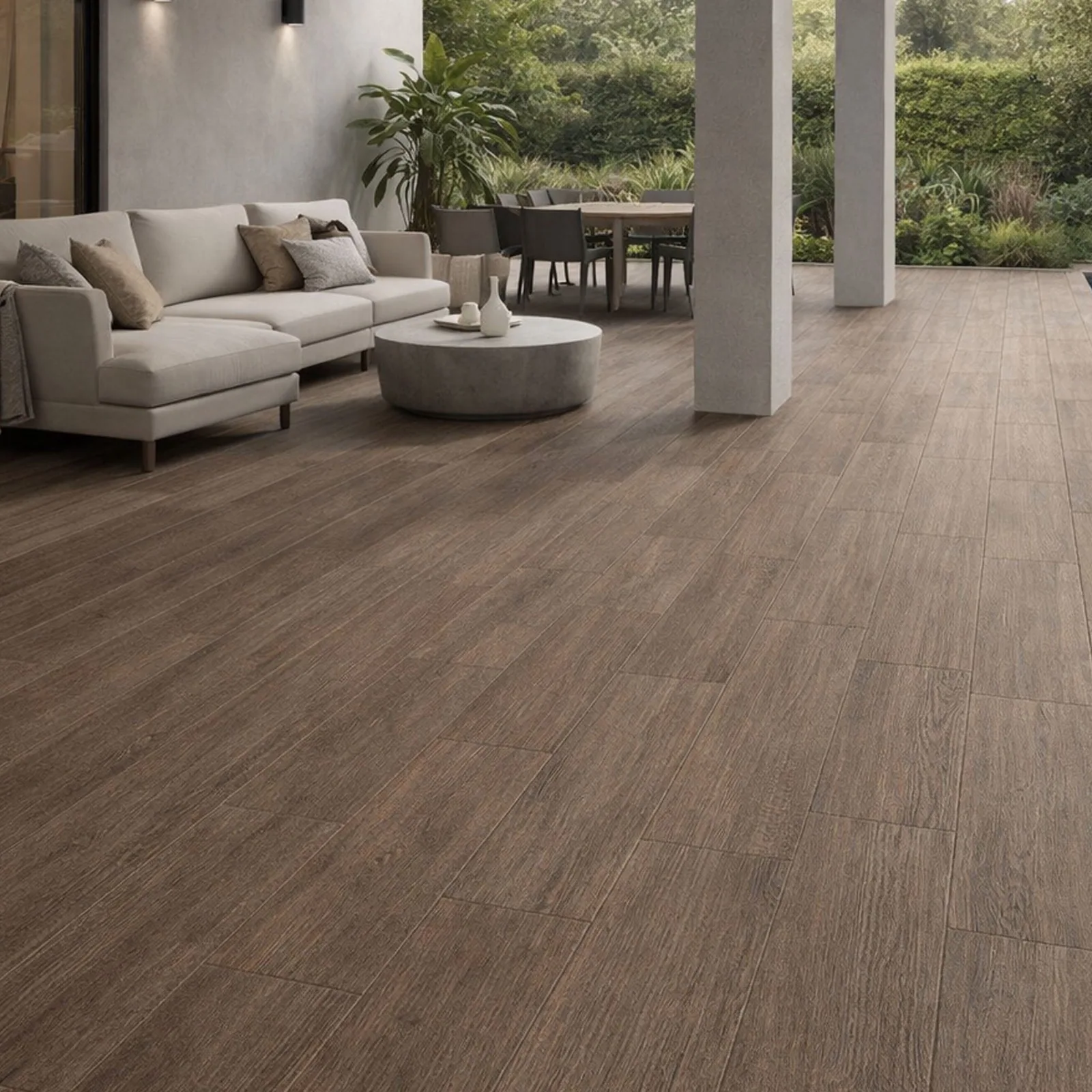 Porcelanato Nomad Deck Brown C3 instalado