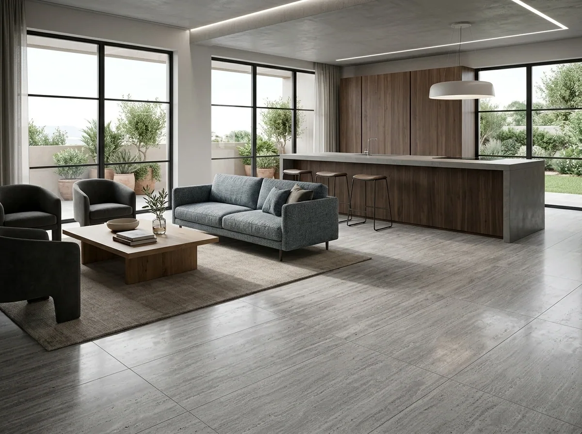 Porcelanato Capron Grey 60×120 instalado