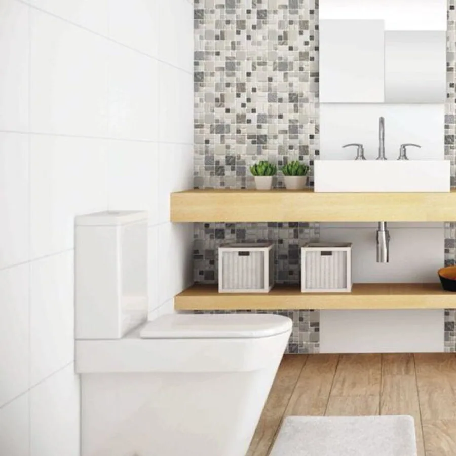 Porcelanato Plain White 30×60 instalado