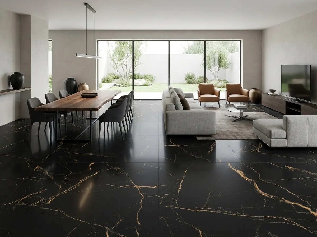 Porcelanato Lignite Brown 60×120 instalado