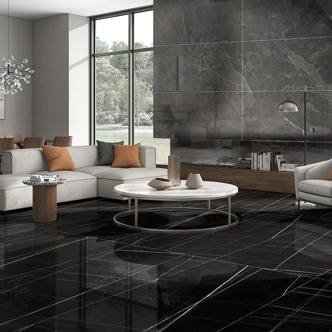 Porcelanato Saint Laurent Black 60×120 instalado