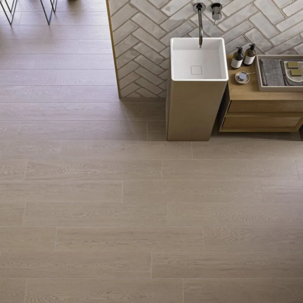 Porcelanato Heartwood Oak 20×120 instalado