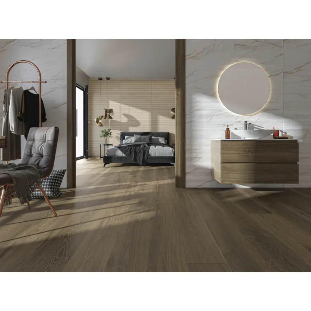 Porcelanato Camden Moka 20×120 instalado