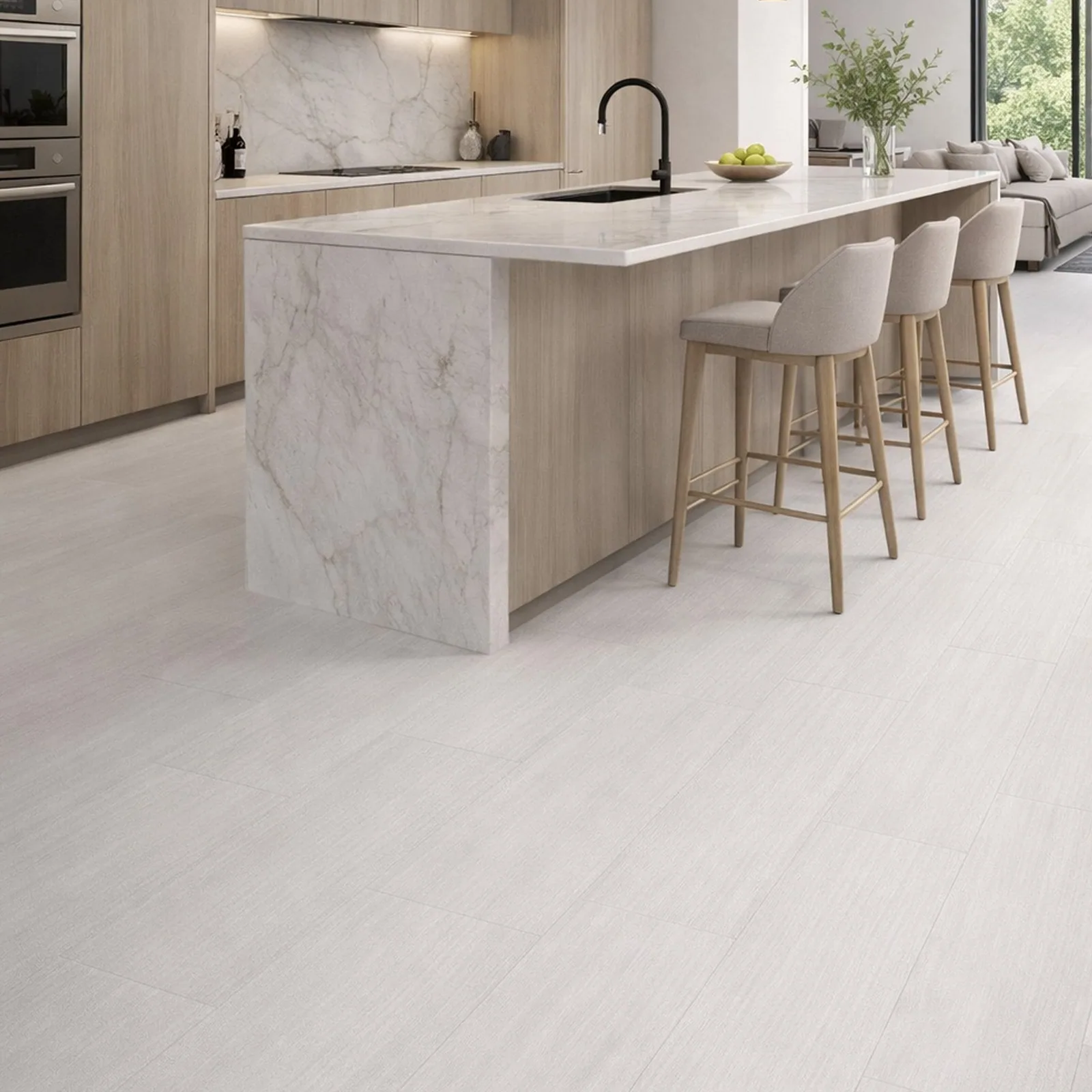 Porcelanato Nomad White 20×120 instalado