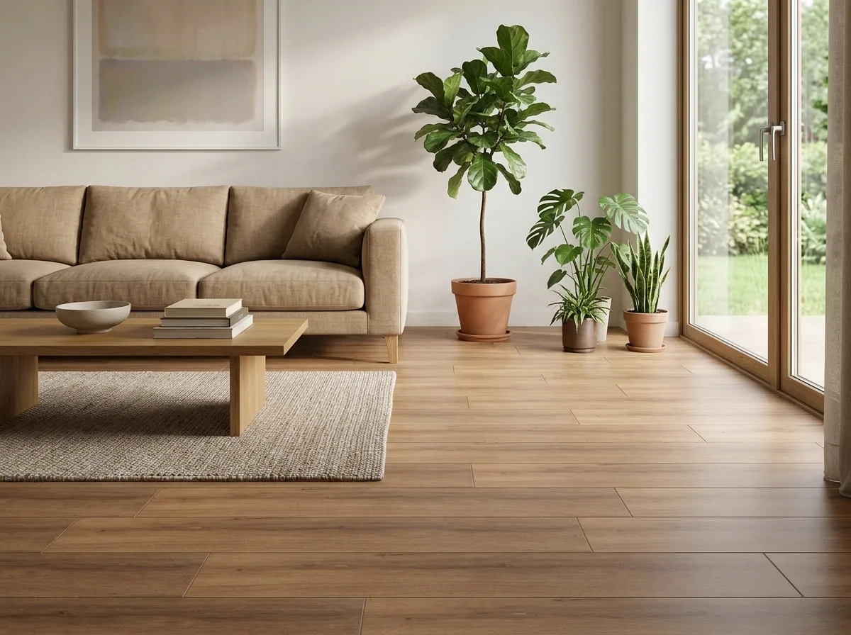 Porcelanato Leño Beige 20×120 instalado