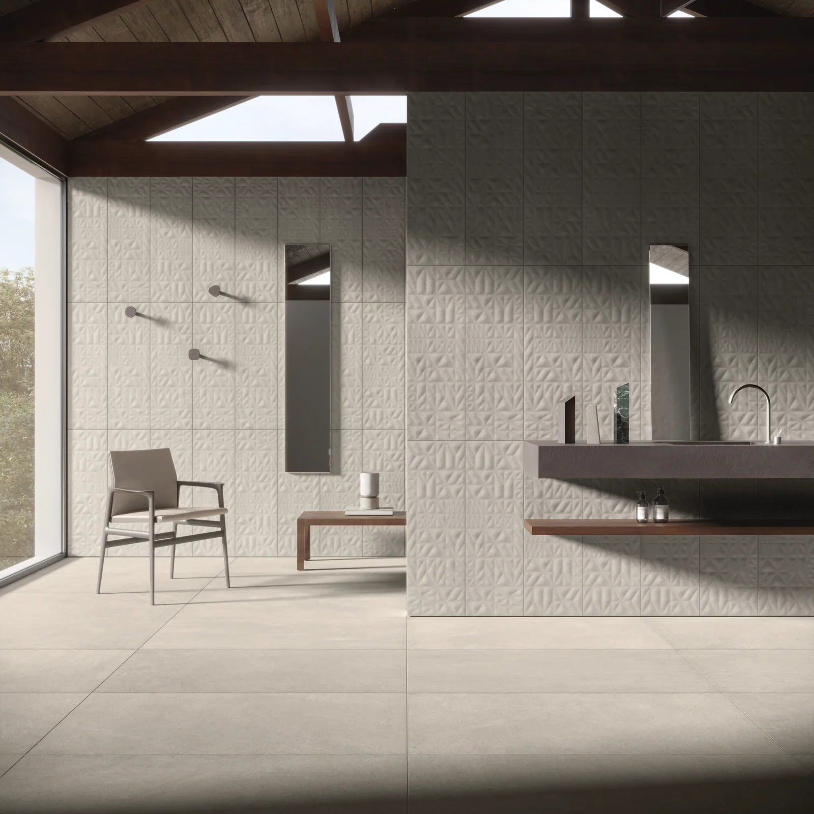 Revestimiento Bloom Cotton 60×120 instalado