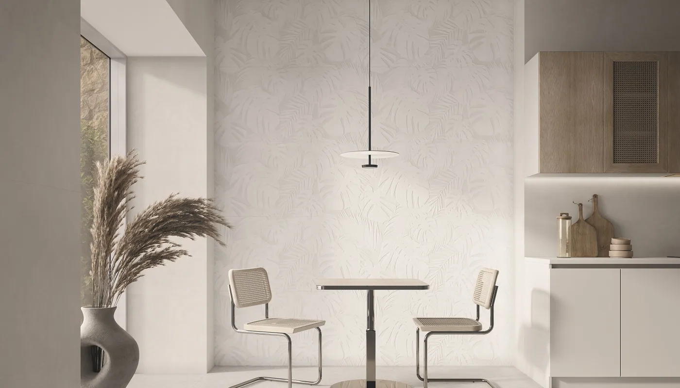 Revestimiento Glaciar Areca White 60×120 instalado