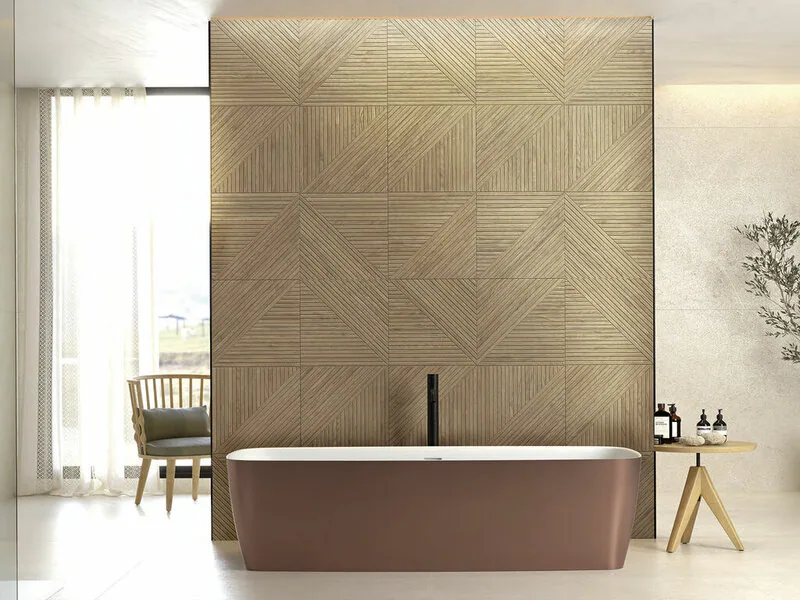 Revestimiento Geometric Maple 40×120 instalado