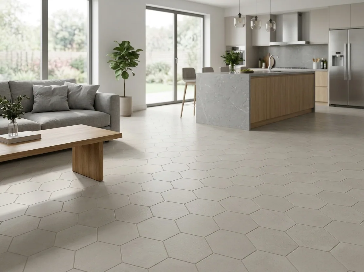 Porcelanato Gallery Taupe HEX 14×16 instalado