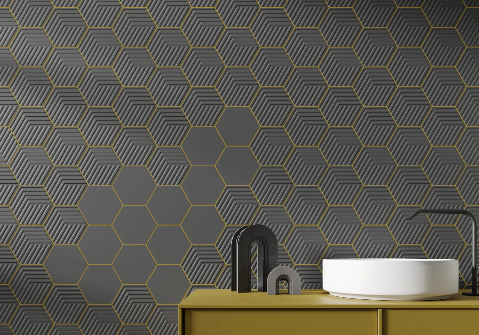 Porcelanato Gallery Dark HEX 14×16