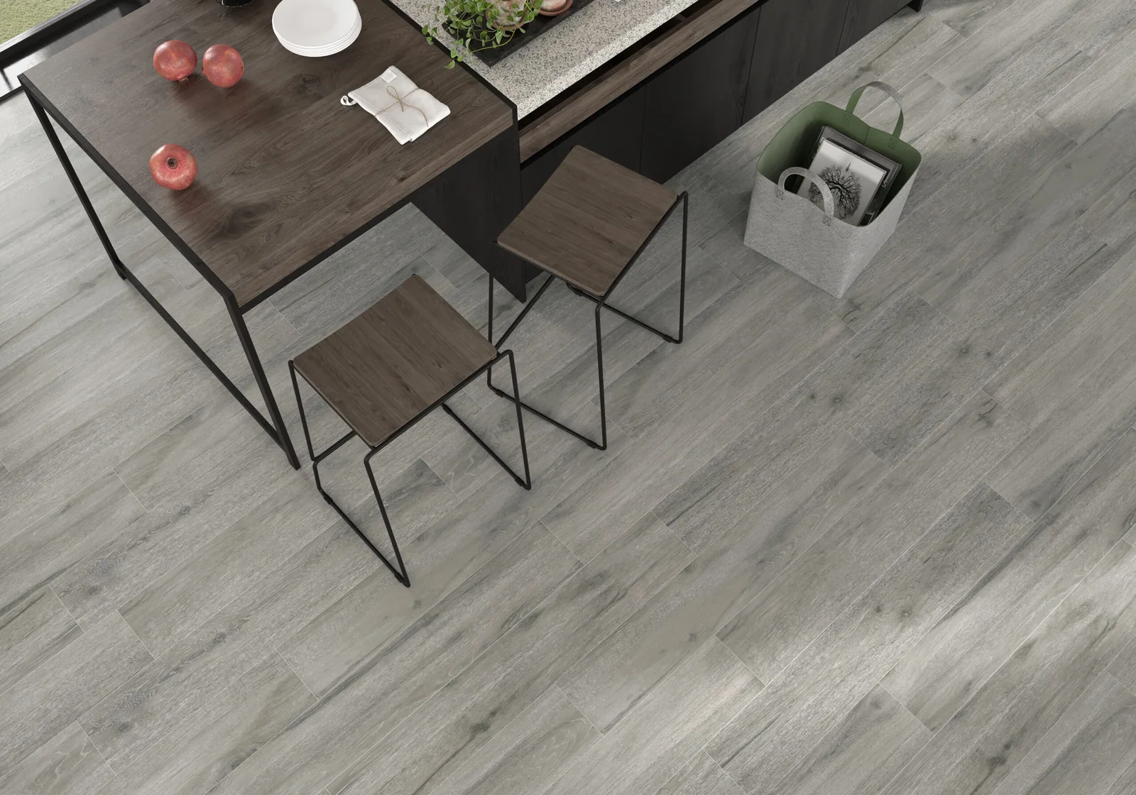 Porcelanato Balok Ceniza 20×120 instalado