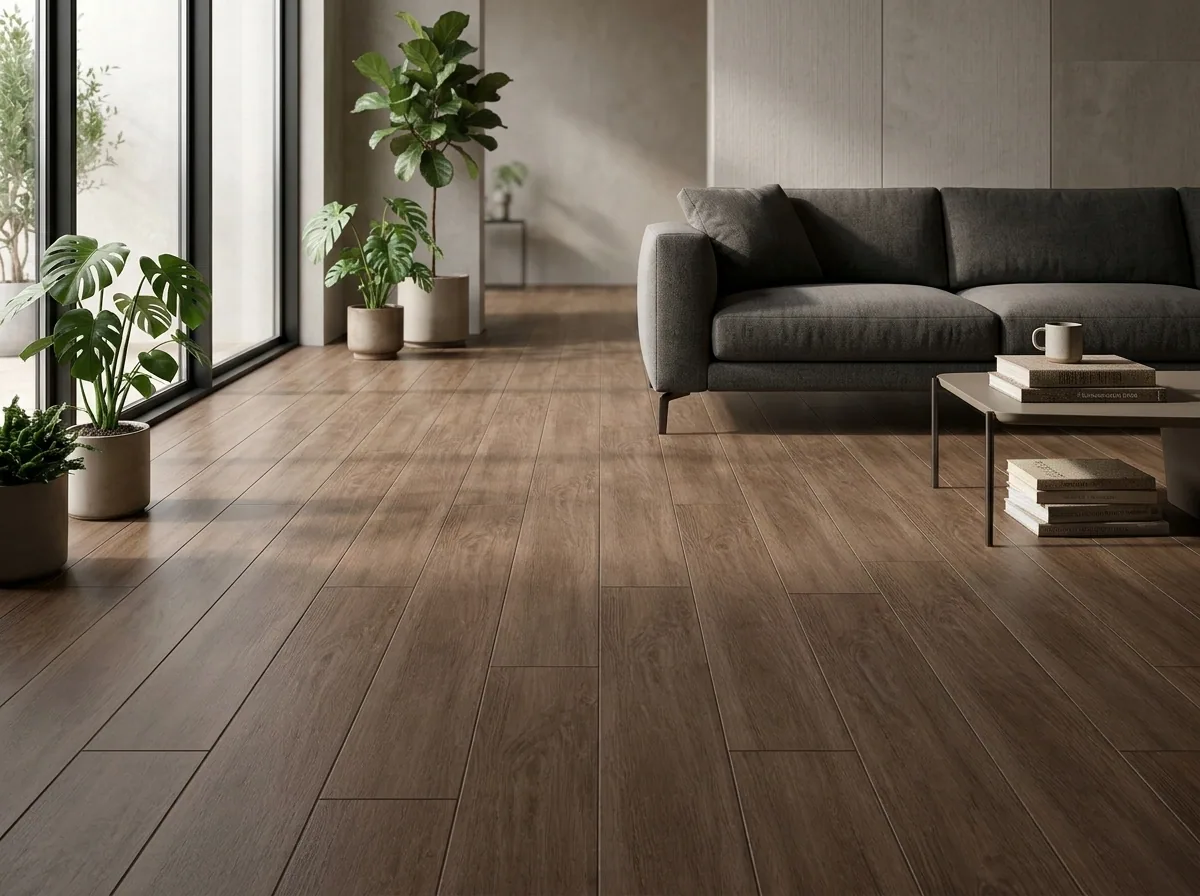 Porcelanato Copenhagen Brown 20×120 instalado