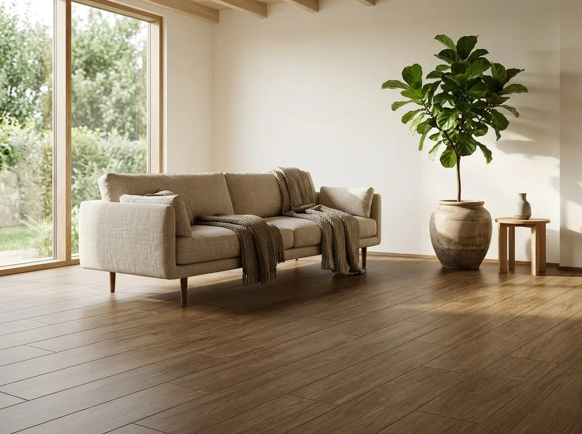 Porcelanato Bowland Honey 22,5×90 instalado