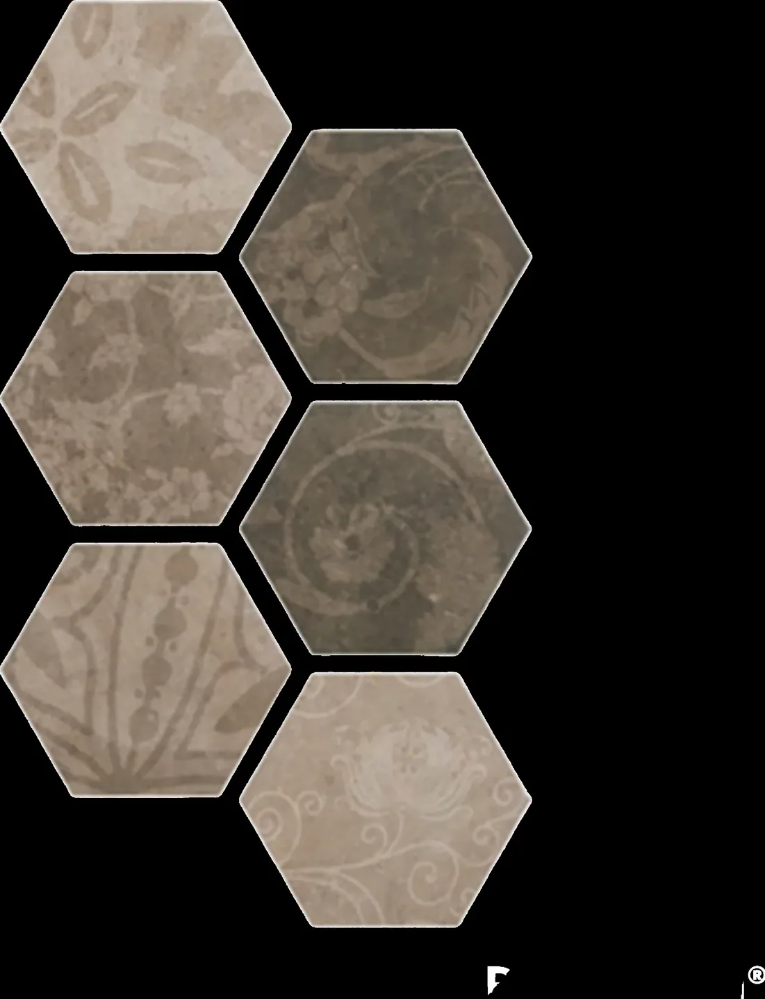 Porcelanato Atlas Hexagon Patch Cold 22×25