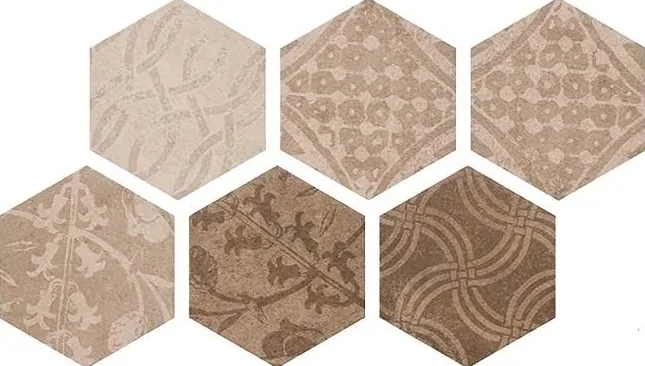 Porcelanato Atlas Hexagon Patch Warm 22×25