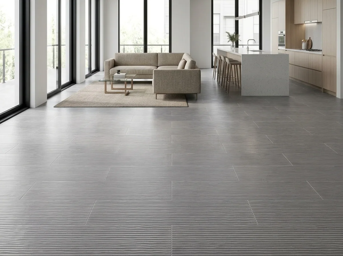 Porcelanato Score Grey 30×90 instalado