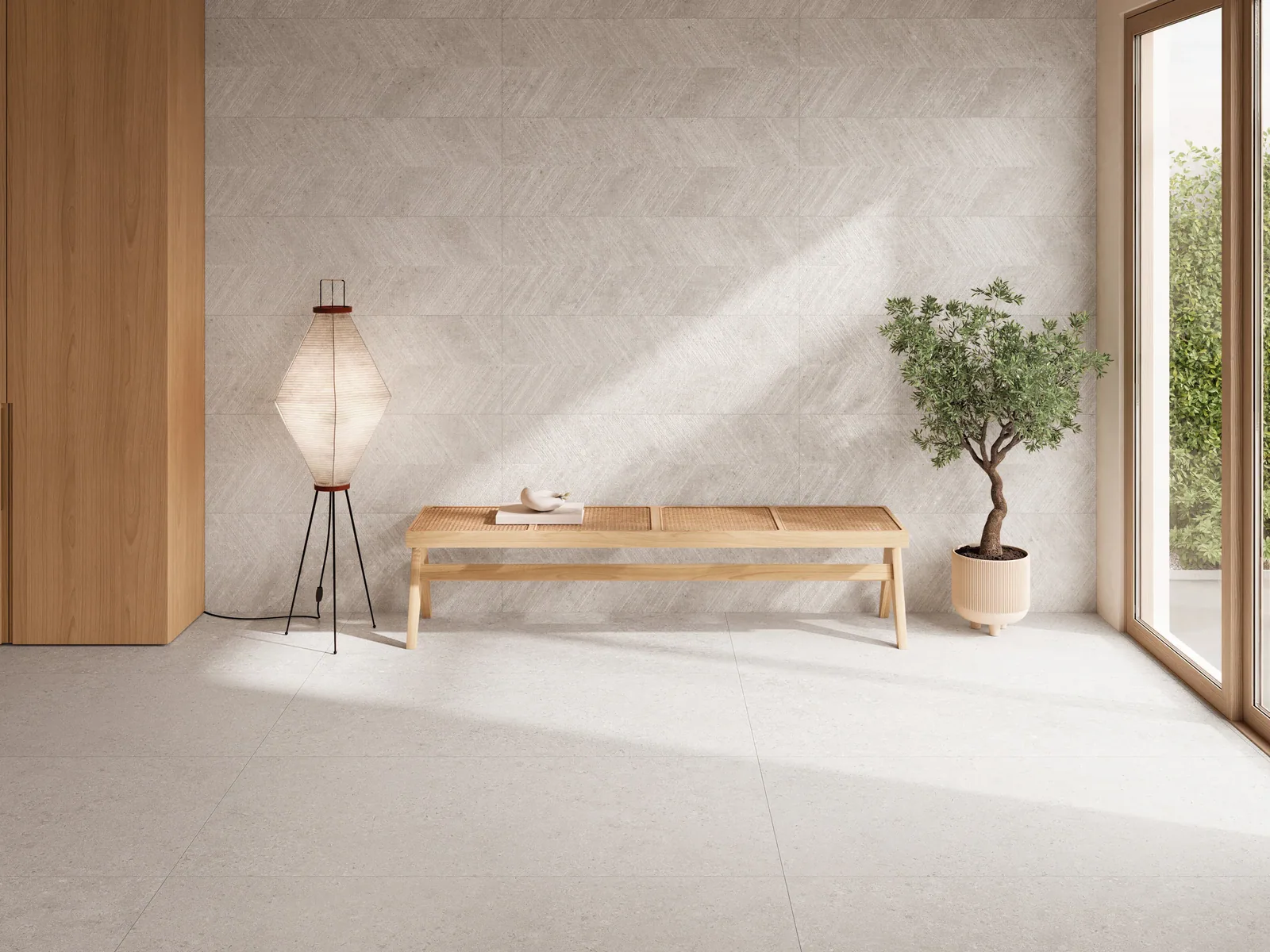 Porcelanato Meridia Bolt Ivory 40×120 instalado