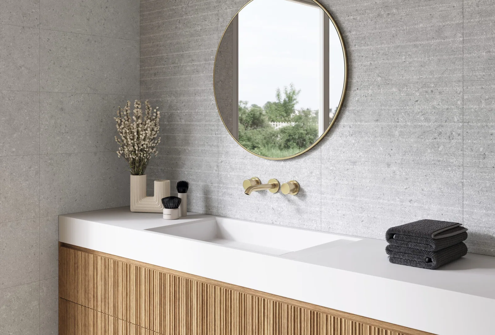 Porcelanato Meridia Argent 40×120 instalado