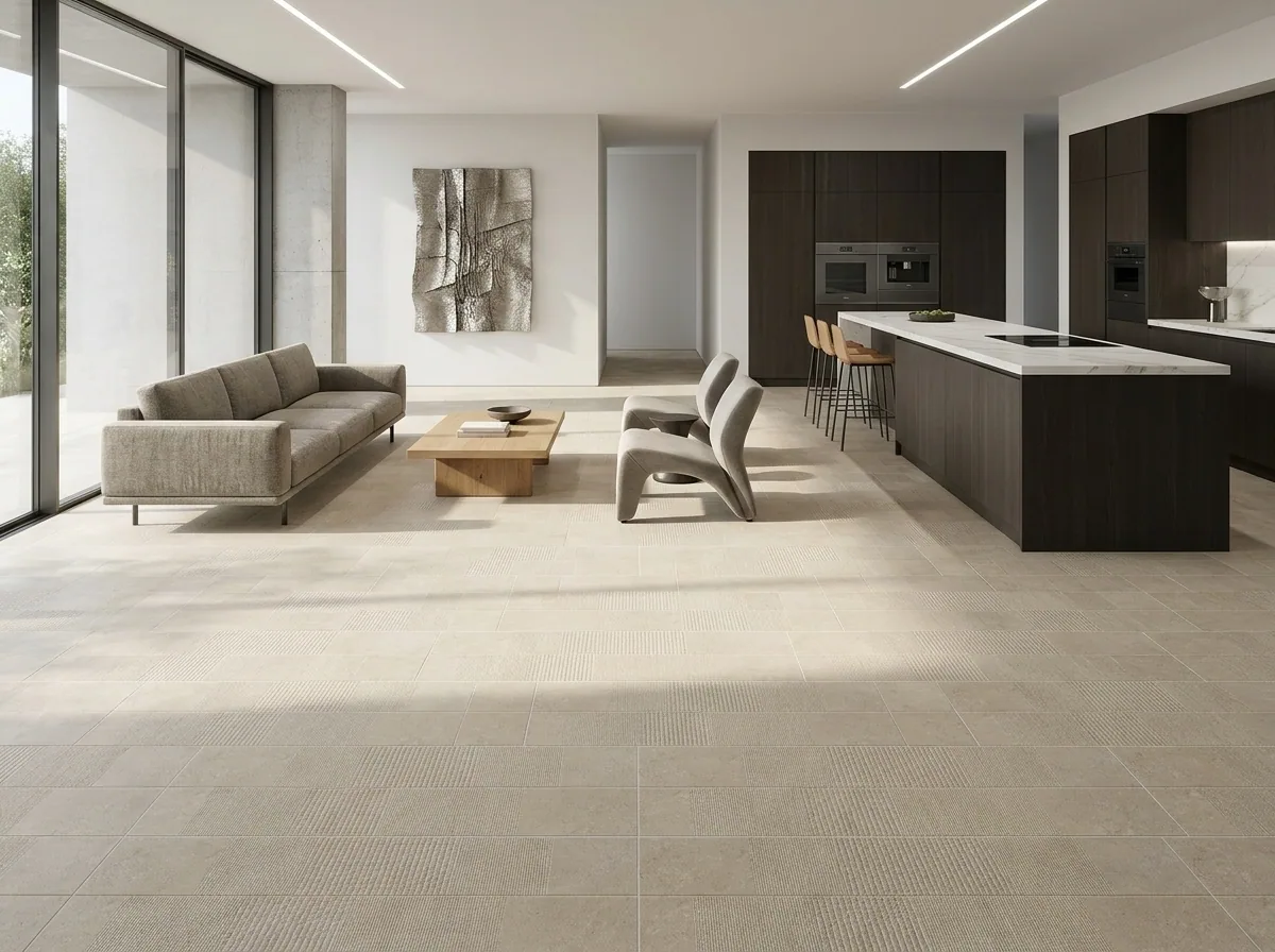 Porcelanato Evelyn Wall Cream 40×120 instalado