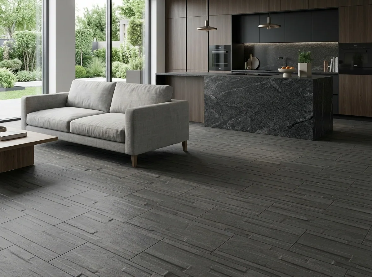 Porcelanato Rock Away Black 17×52 instalado