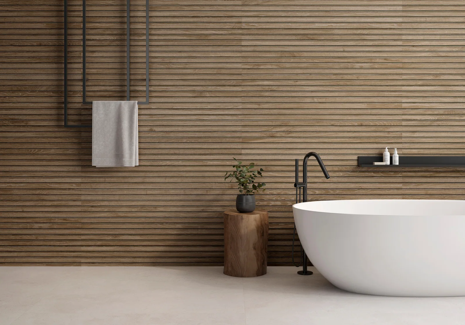Porcelanato Studio Walnut 60×120 instalado