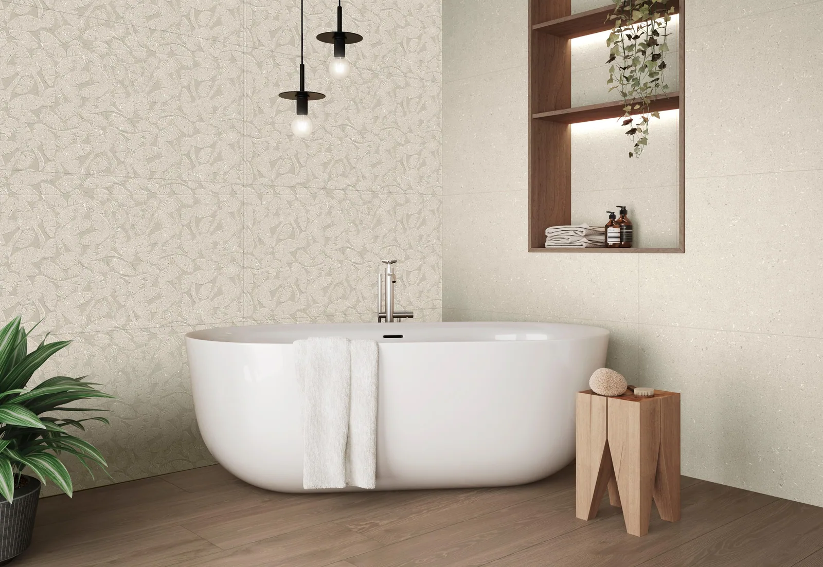Porcelanato Kenzo Seed Ivory 60×120 instalado