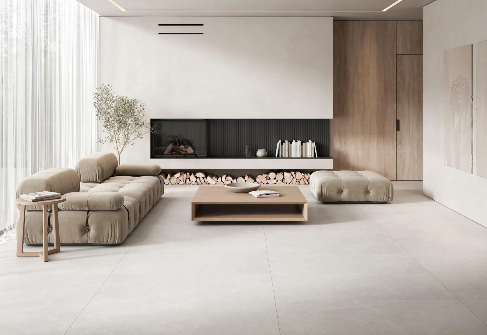 Porcelanato Storm Rock White Texturizado 60×120 instalado