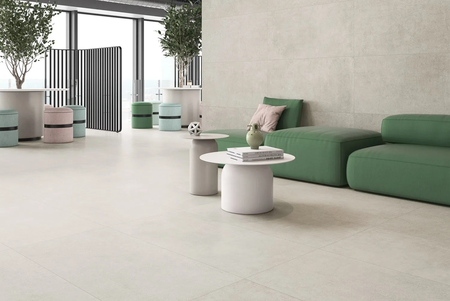 Porcelanato Gravel Cream 60×60 instalado