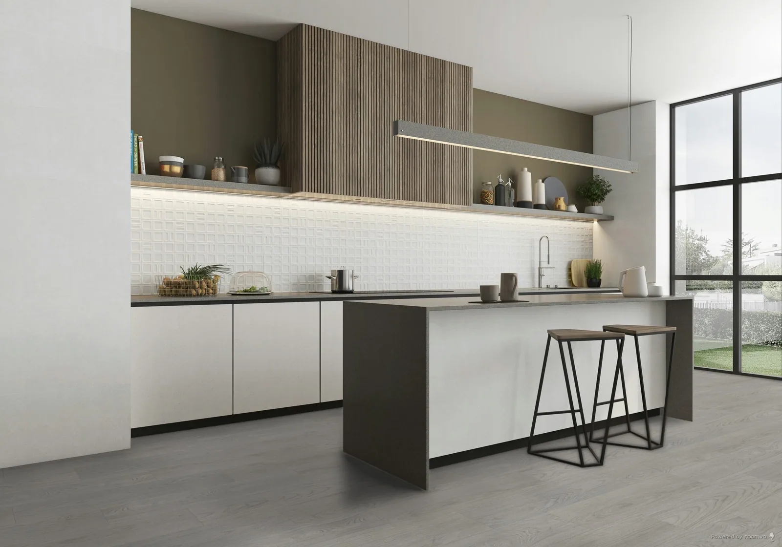 Porcelanato Nomad Grey 22,5×90 · CNOMG01 instalado