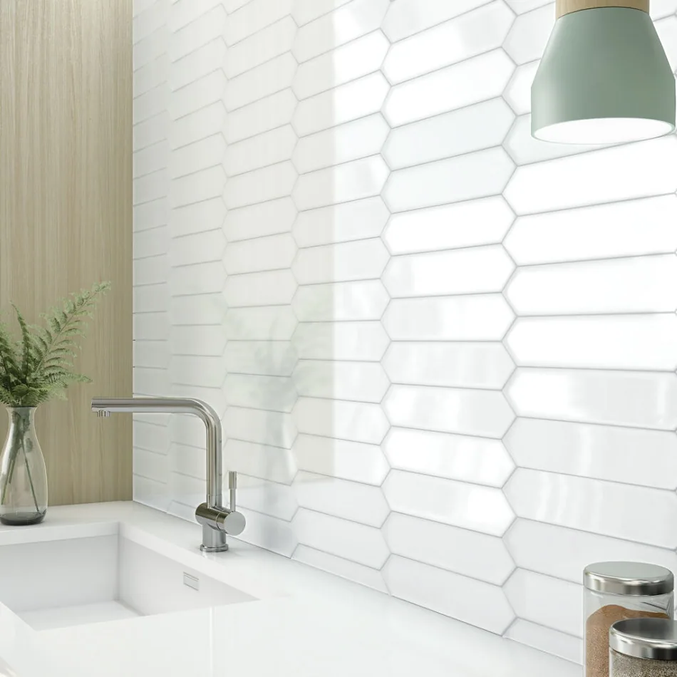 Cerámica Picket Marrow White Field 7,5×30 instalado