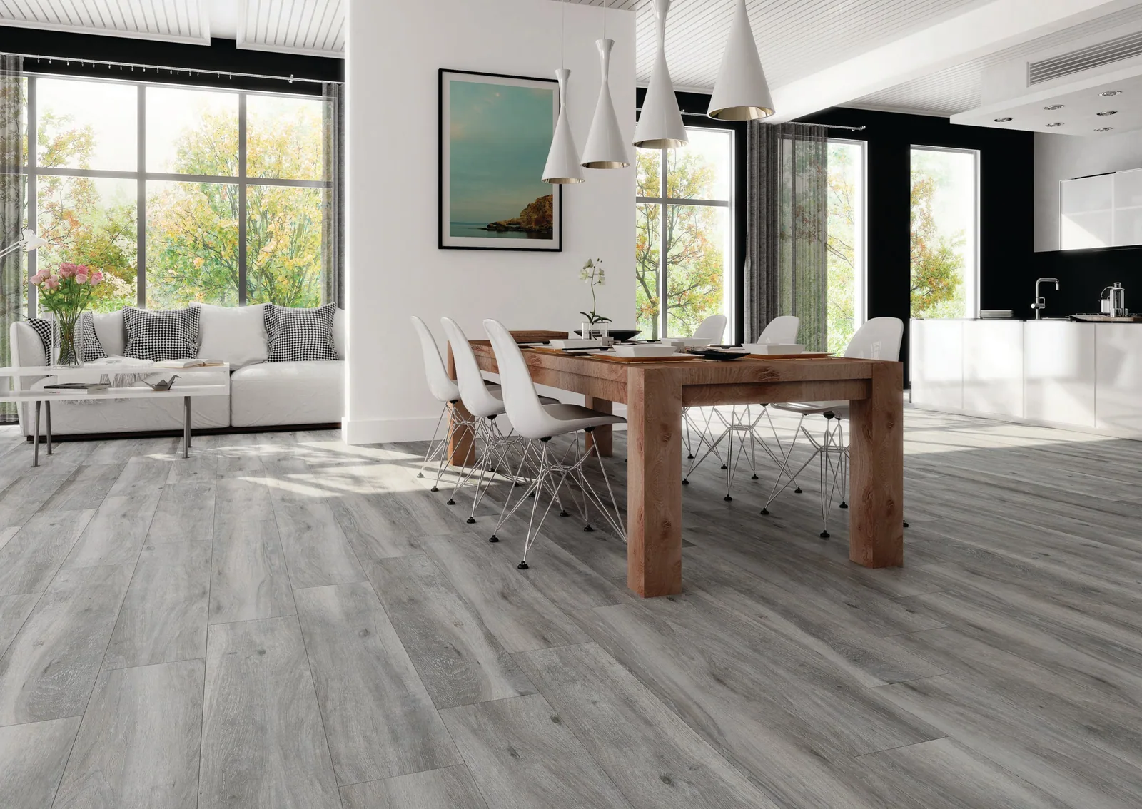Porcelanato Allegheny Gris 20×120 instalado