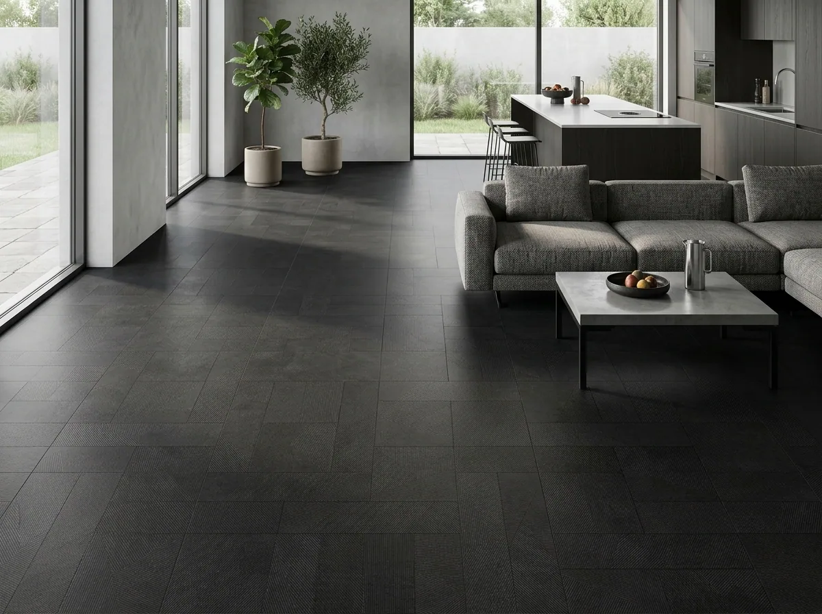Porcelanato Linho Dark 62×122 instalado