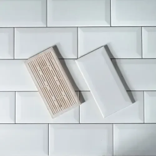 Cerámica Subway Blanco Biselado 10×20 mate