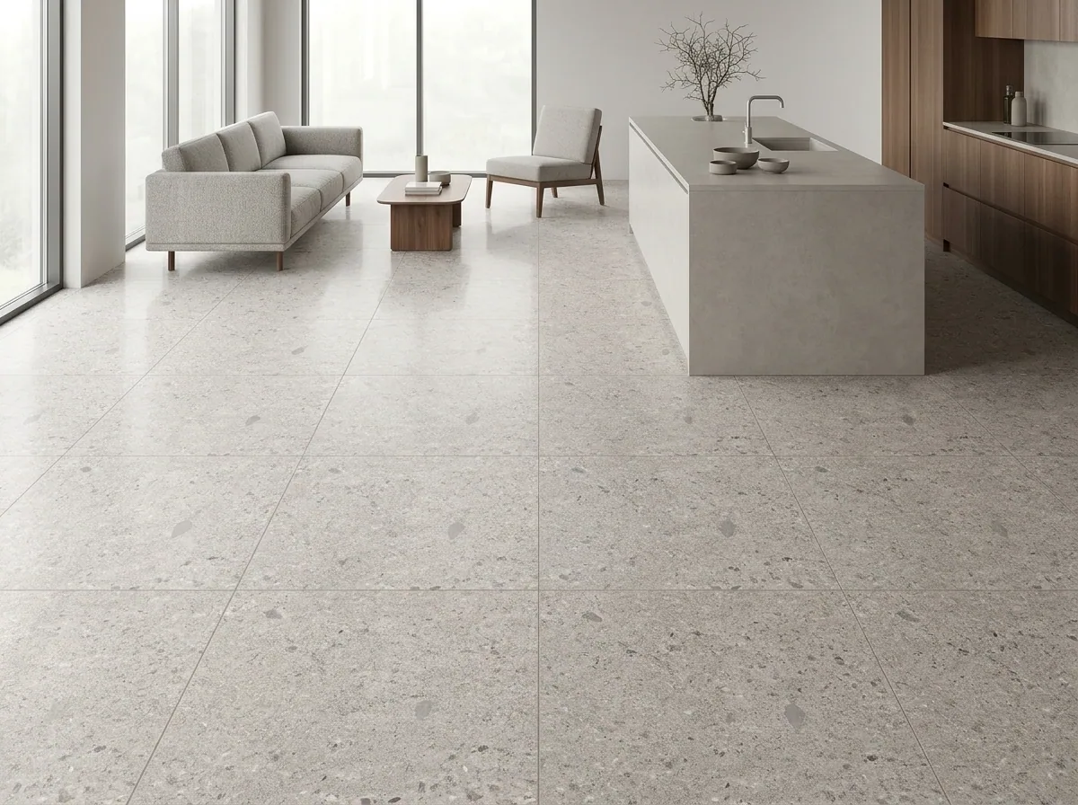 Gres Arenito Gris Mate 88×88 instalado